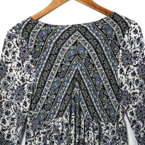 Umgee Floral Paisley Flare Sleeve Boho Tunic Small - Picture 11 of 15